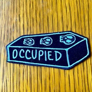 🌟2/$12 NWT Loungefly Iron On Patch Occupied Coffin Black Velvet Halloween